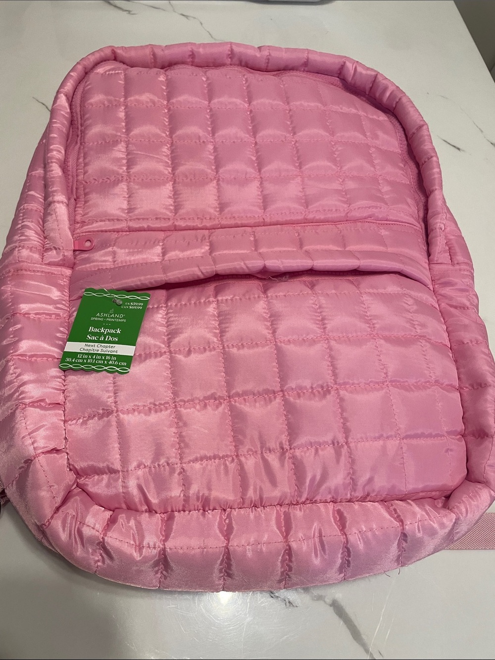 Quilted Pink Backpack